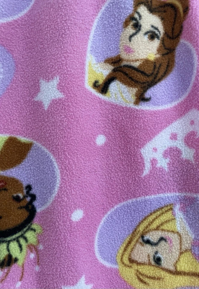 Disney Kids Girls Princesses Belle Rapunzel Tiana Cozy Fleece PJ Pants Pink Sz 6 - Image 4 of 4
