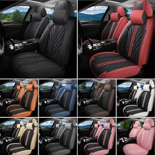Nappa Leather Waterproof Car 5 Seat Cover Full Set Front Rear Interior Protector