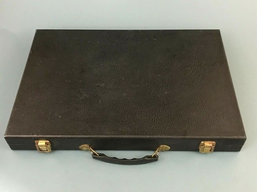 VTG Cardinal Tournament Marbled Butterscotch Black Bakelite Backgammon Set 1.75 - Picture 2 of 12