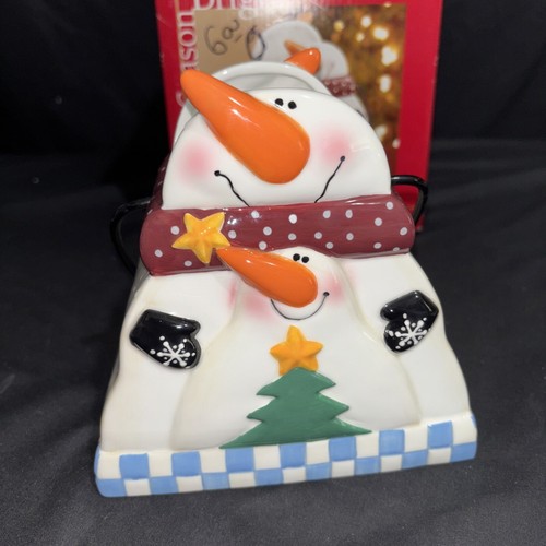Make the Season Bright Snowman Ceramic Treat Pail  - Picture 13 of 24