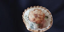 Gold Cockle Sea Shell for Jewelry Dish Gold Painted Decoupage Flower Style Gift