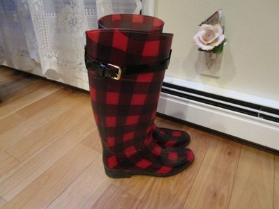 ralph lauren rain boots plaid