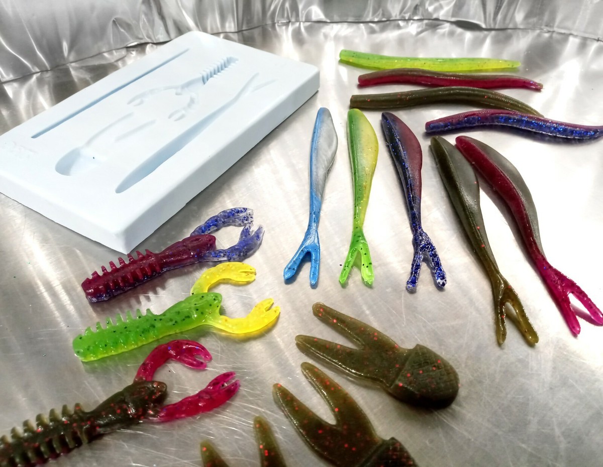 Liquid Plastic MEGA MOLD STARTER Set 4 Cavity Plastisol Fishing Lure