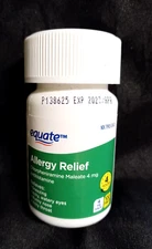 EQUATE ALLERGY RELIEF"COMPARE VS. CHLOR-TRIMETON "ANTIHISTAMINE 100 TABS MAR2027