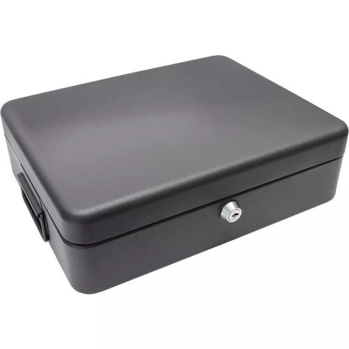 Security Lock Box Fireproof Large Chest Cash Safe Keys Document Home Office Box - Picture 12 of 13