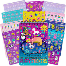 500 Puffy Unicorn Stickers Book 30 Pages 3D Cute Stickers Kids Girls 8 