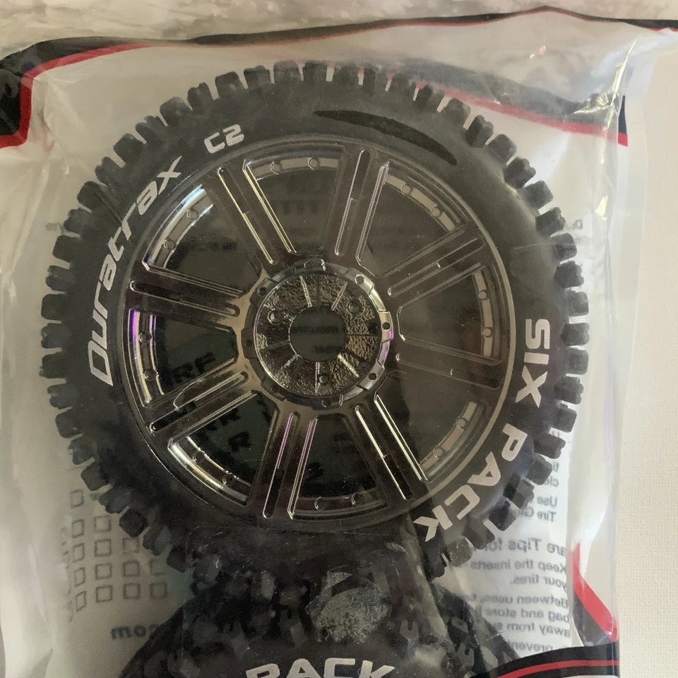 Duratrax Six Pack Black Chrome Buggy C2 Mounted Wheels DTXC3605 NEW - Image 2 of 4