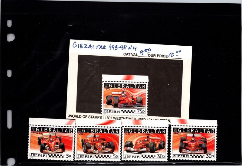 BH GOLDPATH: GIBRALTAR STAMP, CAT VALUE $19.50, #993-98 NH BHS_001_119_6
