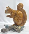 Lg Majolica Wares MW Squirrel Figurine Antique Reproduction, Signed, MINT — photo 1