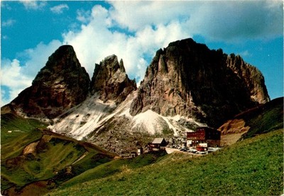 Dolomiti, Albergo Maria Flora, Passo Sella, Sassolung Postcard