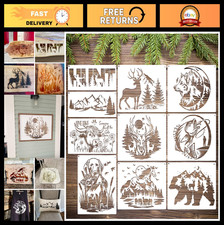 Large Wildlife Wood Burning Stencils - Deer, Wolf, Horse, Fish Templates for DIY