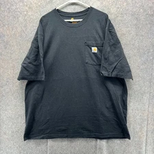 Carhartt Shirt Mens 2XL Black Crewneck Original Fit Pocket Tee Cotton Logo