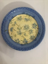 Tabletops Gallery Unlimited Emilia  8” Salad Plate ~ Blue/yellow