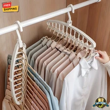 1 pc Folding Multi-Hole Clothes Hanger Non-Slip Closet Space Saver Organizer