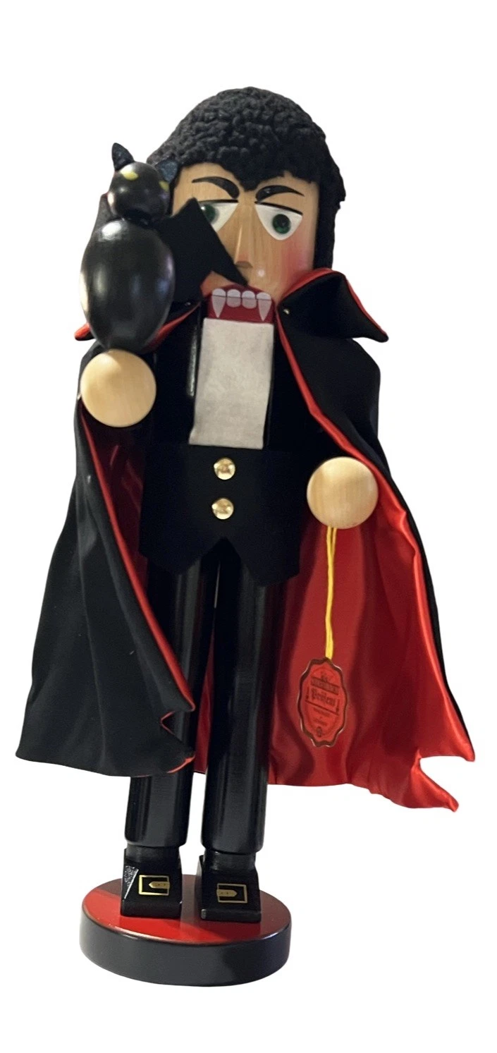 Steinbach “Big” Dracula Nutcracker - 16” Bat Red Black Cape VERY Rare NEW
