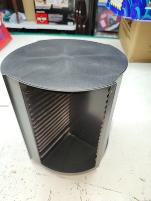 LASERLINE 80 CD STORAGE SPINNING CAROUSEL RACK TOWER ROTATING BLACK ROUND EXC. 
