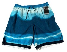 Nike Swim Trunks XXL Blue Repel Hydrofuge DriFit Shorts Beach Training Logo NWT