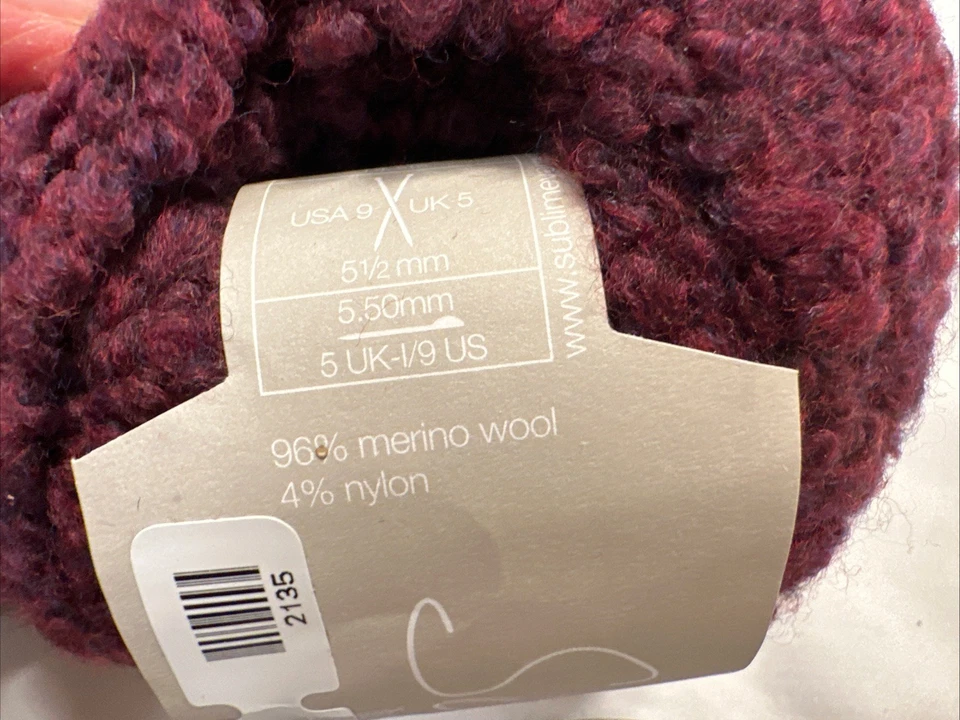 Sublime Luxurious Woolly Merino Yarn Purple 50g/96yds Bulky Bouclé 8.5 Skein Lot - Image 3 of 4