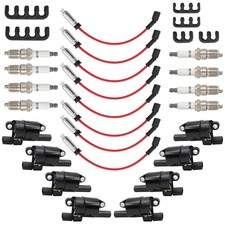 Set of 8 UF414 Round Ignition Coil Set with 41-962 Spark Plugs 12192192 748...