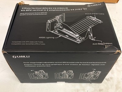 Lian Li Universal 4-Slots Vertical GPU Kit V4, Black, VG4-5-V4X, AS-IS!