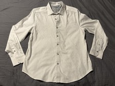 Robert Graham White Paisley Jacquard Button Down Shirt Mens Large L