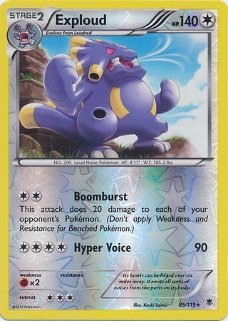 EXPLOUD 85/119 XY PHANTOM FORCES POKEMON (REVERSE HOLO, LP)
