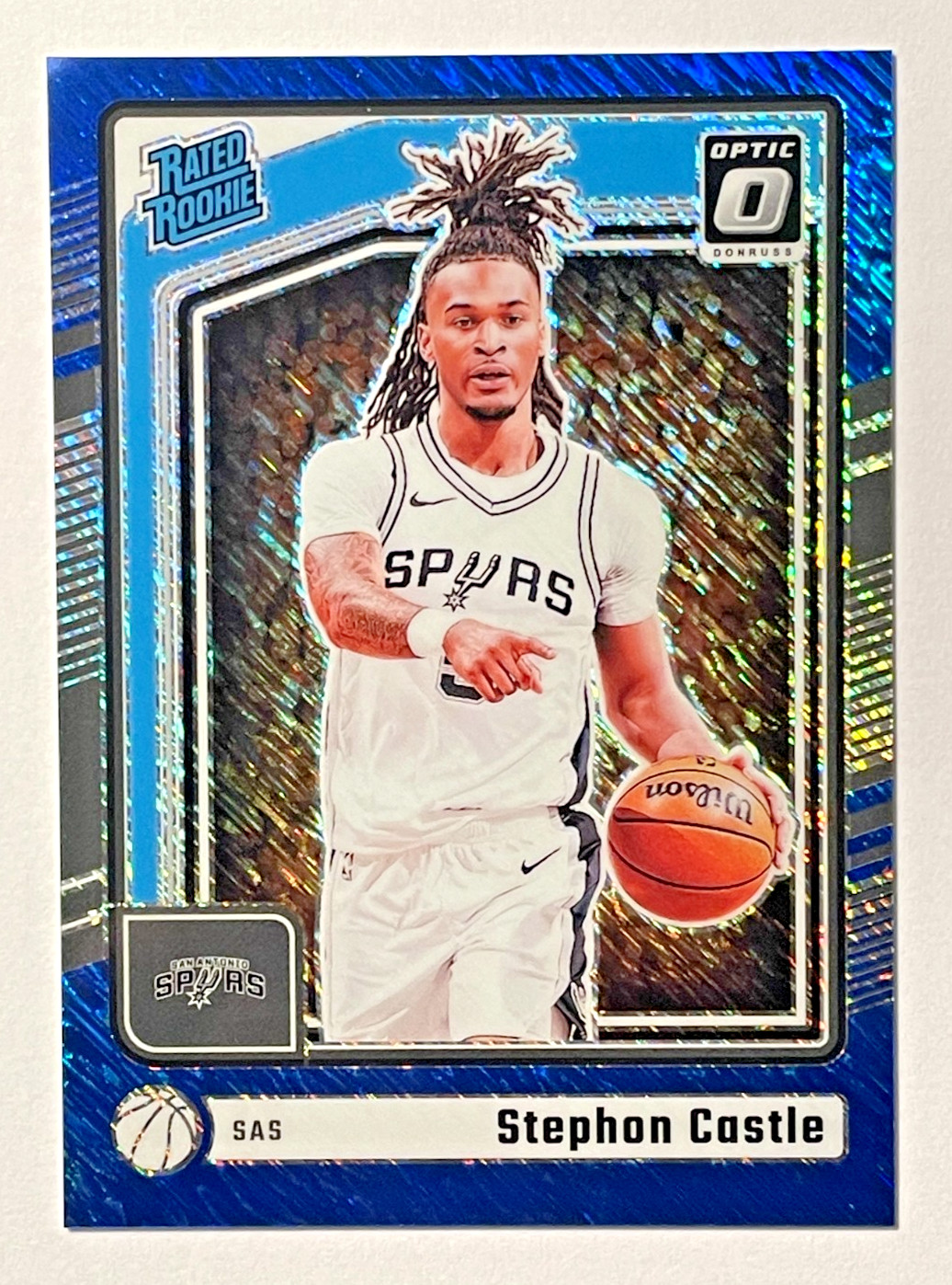 Stephon Castle - 2024 Donruss Optic #254 "Blue Shimmer" Rated Rookie /75