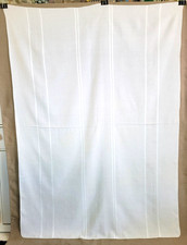Tablecloth 50x70 White Cotton Woven Rectangle Serged Edge Vintage