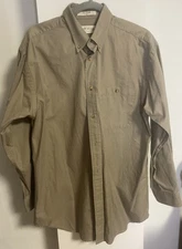 Orvis Long Sleeve Men’s Guide Shirt Khaki Green RN70534 100% Cotton NEW
