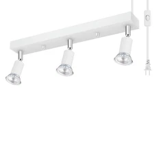 Plug-in Track Lighting, LED Track Lighting Fixtures Ceiling Kit, 16" White Pl...