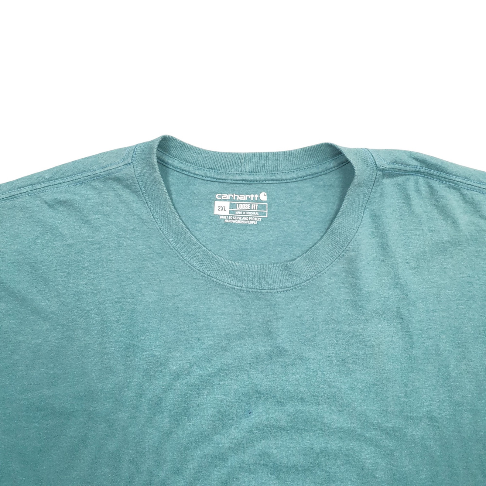 CARHARTT Green T Shirt Tee Spellout Long Sleeve Cotton Mens 2XL image 2