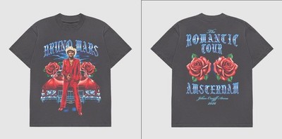 Bruno Mar Amsterdam The Romantic Tour Two Sided Unisex T Shirt