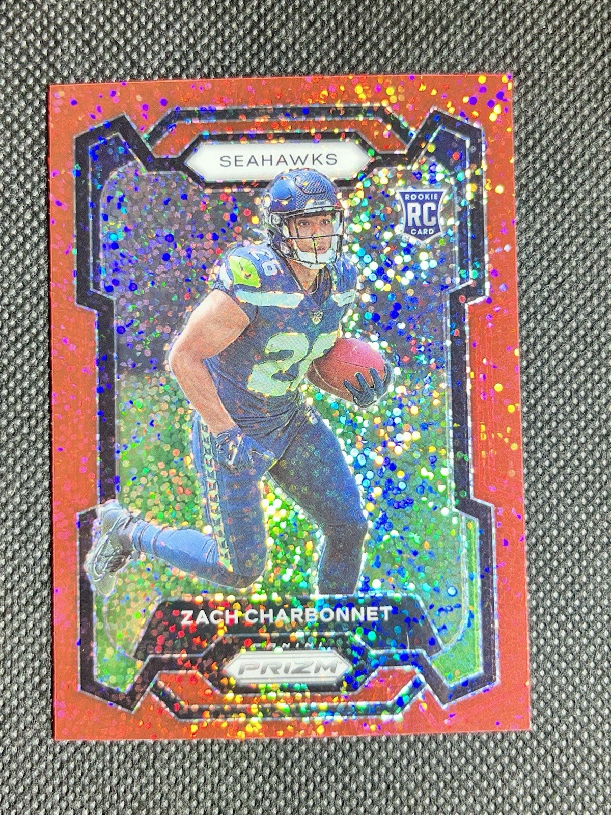 2023 Prizm Zach Charbonnet RC Red Sparkle Rookie #392 Seahawks