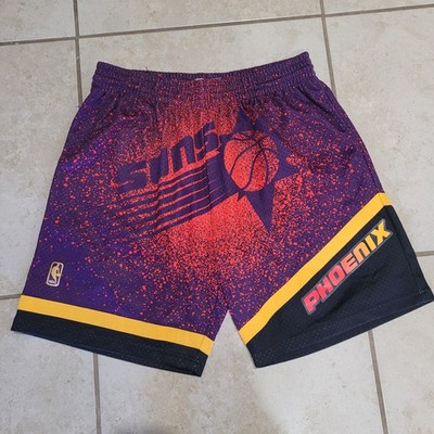 Mitchell & Ness Mens Size XL Phoenix Suns 96/97 Black NBA Shorts Orange...