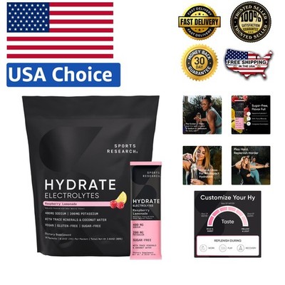 Hydration Support: Sugar-Free Raspberry Lemonade Electrolyte Mix, 32 Servings