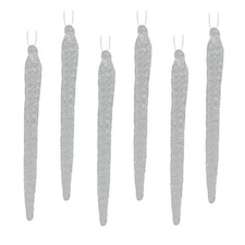 Kurt Adler Glass Ornament for Christmas Tree, Icicles Pack of 6 