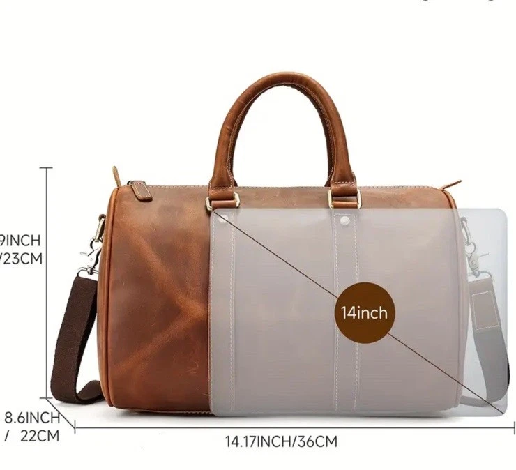 Vintage Weekender aus Crazy Horse Leder Braun – Echt Rindsleder Tasche - Bild 2 von 4