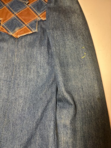 Giacca blazer vintage anni 60 70 Gino Paoli denim pelle patchwork taglia 40 western - Foto 15 di 18