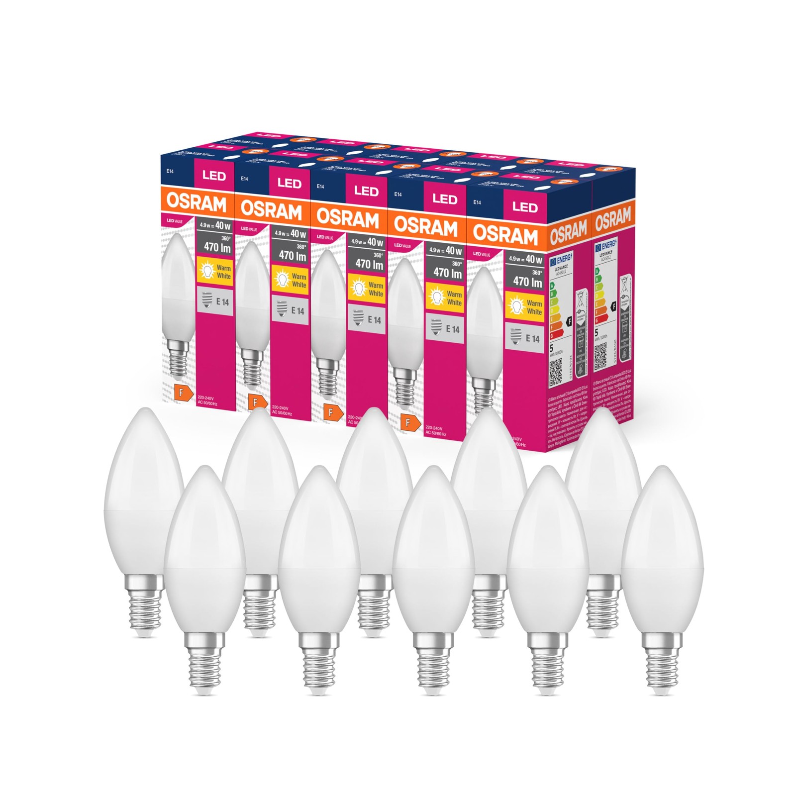 OSRAM LED B40 E14 4.9W: Sostituzione Diretta 40W Incandescenza