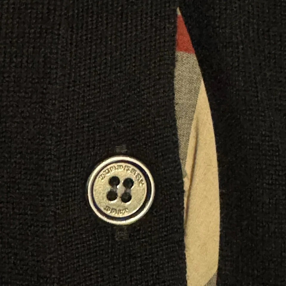 Cárdigan suéter negro manga larga Burberry Brit para mujer con botones talla L Foto 4 de 4