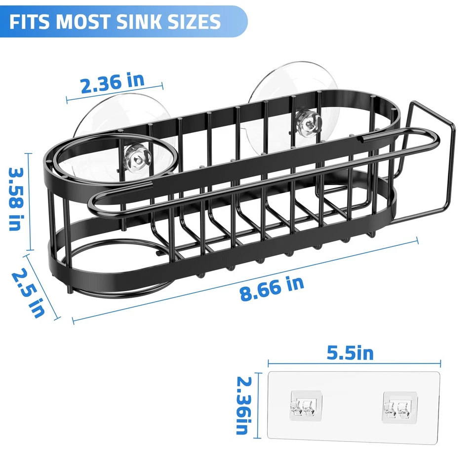 Space-Saving Sink Caddy Organizer, Stainless Steel Sponge and Scrubber Holder - Image 2 of 4