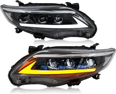 #ad #ad Fits 2011 2013 Toyota Corolla Black Projector Headlight Assembly With LED DRL $793.01