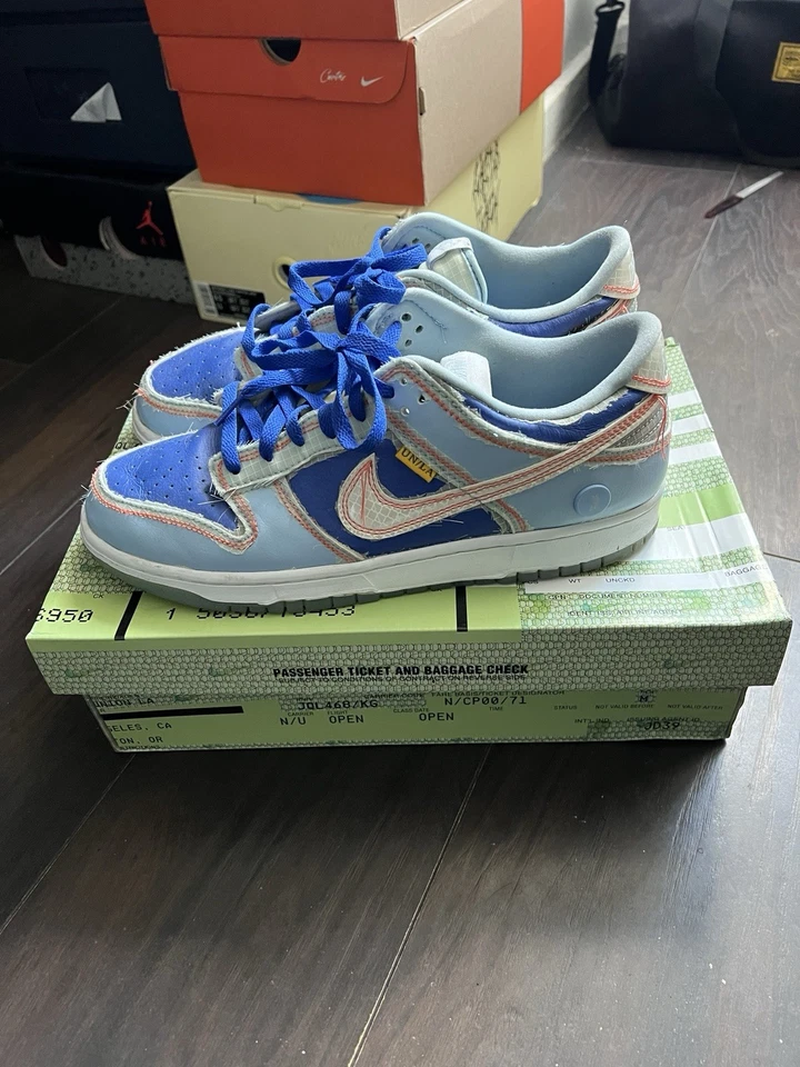 Size 9 - Nike Dunk Low x Union LA Passport Pack - Argon, photo 1 of 5