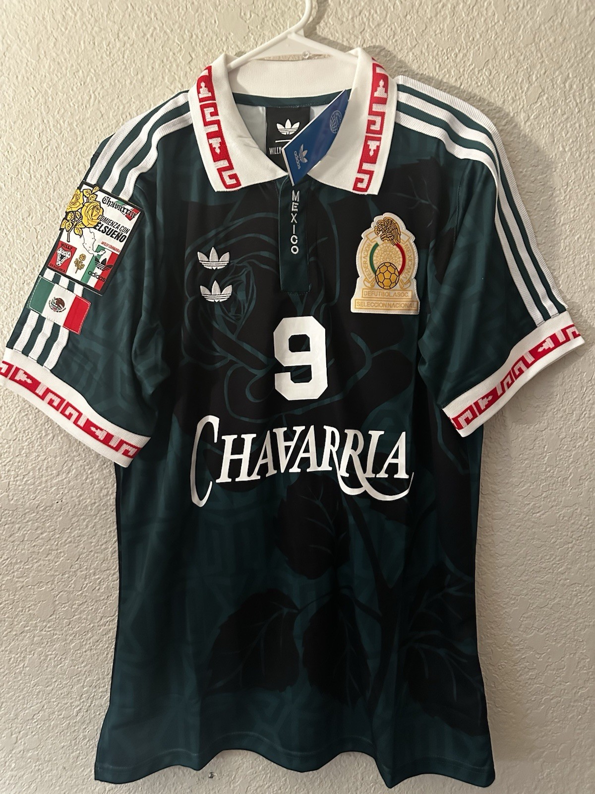 Mexico Seleccion Nacional Chavarria #9 Soccer Jersey Green MEXICO size 2XL