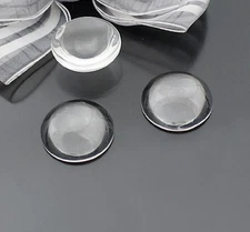 10PCS Round Clear Transparent Domed Magnifying Glass Cabochon Cover 22mm #22653