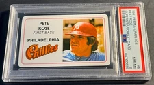 RARE 1981 PETE ROSE PERMA GRAPHICS SUPER STAR CREDIT CARD #5 PSA 8