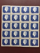 Canada Stamp Miniature Pane - 1962 5c QUEEN ELIZABETH CAMEO ISSUE Pane of 20 W2B