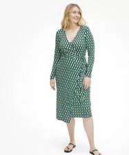 DVF Diane Von Furstenberg x Target L/S Midi Arrow Geo Green Wrap Dress  MEDIUM