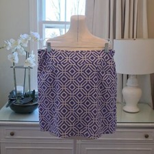 Jude Connally Womens Stretch Blue/White Geometric Print Golf/Tennis Skort Size L