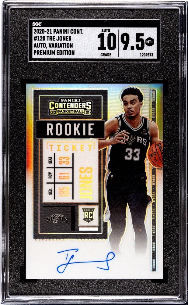 2020 Panini Contenders #120 Tre Jones Var-Premium Edition Auto SGC 9.5/10 SP